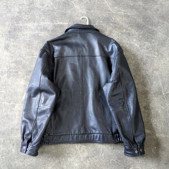 Wilson's Leather Jacket Mens 2XL XXL Black Full Zip Moto Biker Fall Heavyweight - Picture 3 of 8